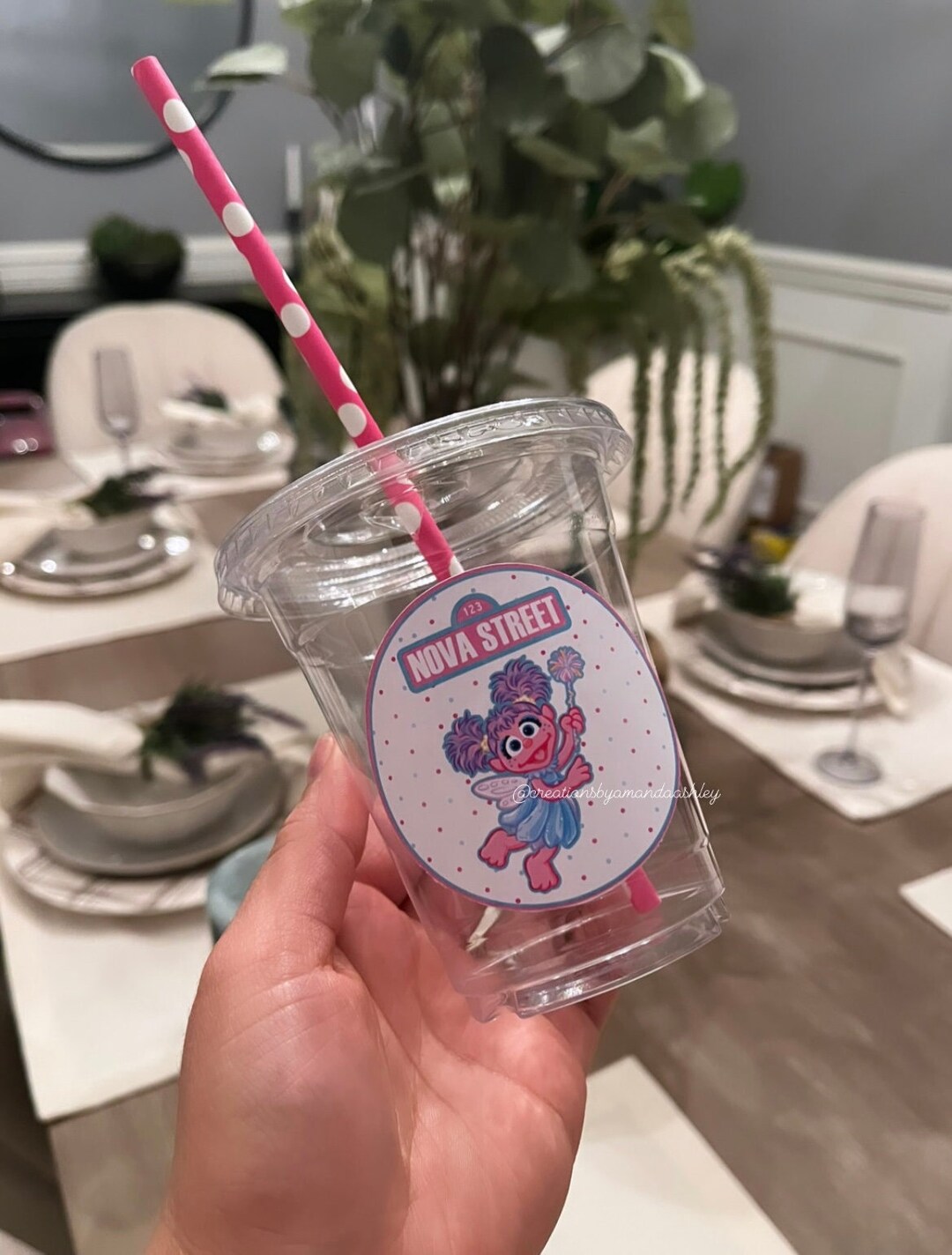 Abby Party Cups, Sesame Street Cups, Abbey Birthday Party, Abbey