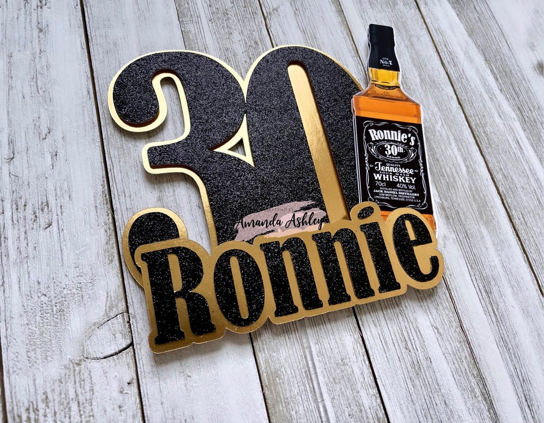 Whiskey Cake Topper Jack Daniel Cake Topper Custom Cake Etsy