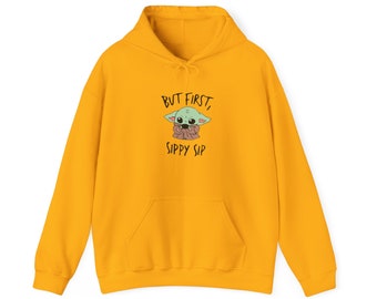 Aber zuerst Sippy Sip Unisex Heavy Blend ™ Kapuzen-Sweatshirt