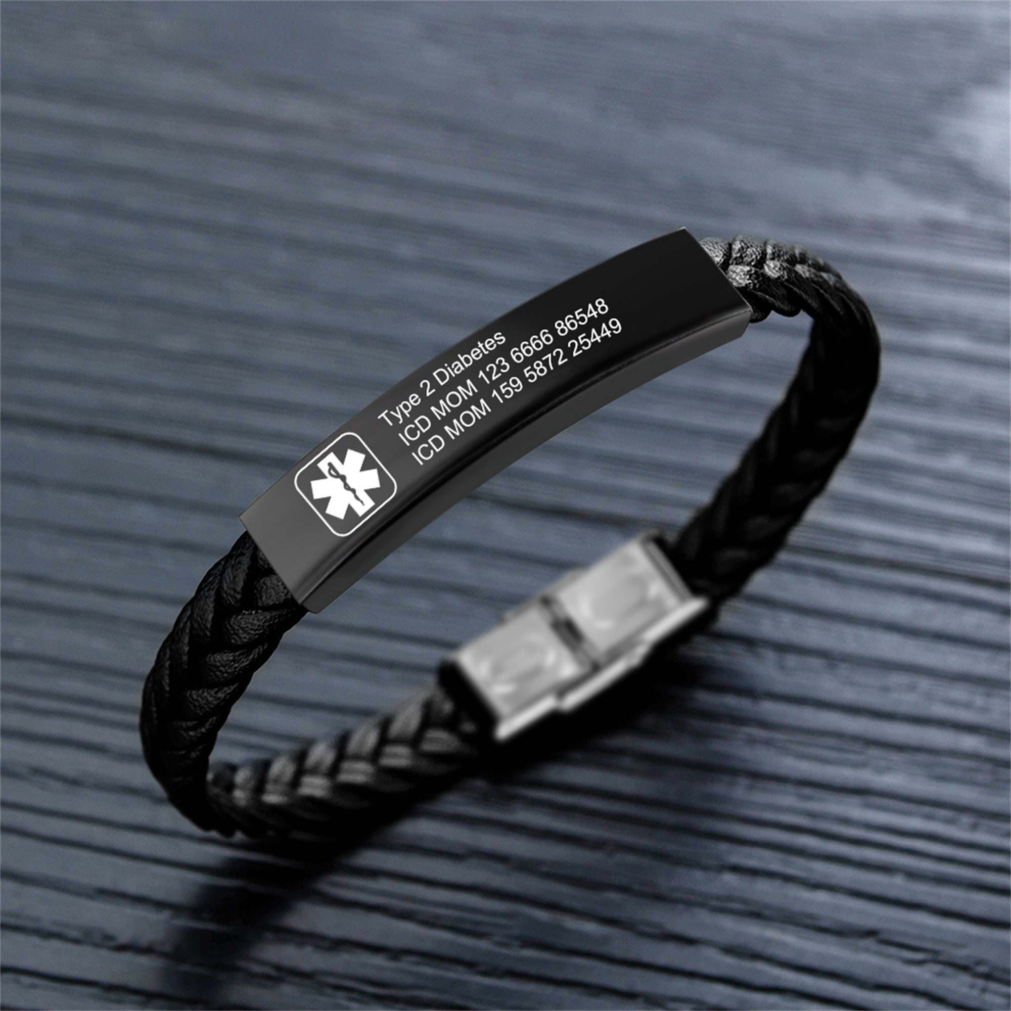 6.5-8.5 Available JF.JEWELRY Medical Bracelet for Women,Stainless Steel Medical Alert Bracelet for Women Handmade Parachute Cord Braided Medical Alert ID Bracelets Free Customizable Engraving 