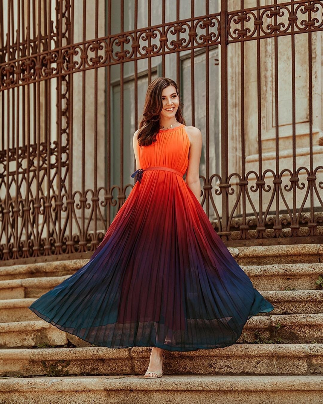 Pleated Maxi Dress - Etsy