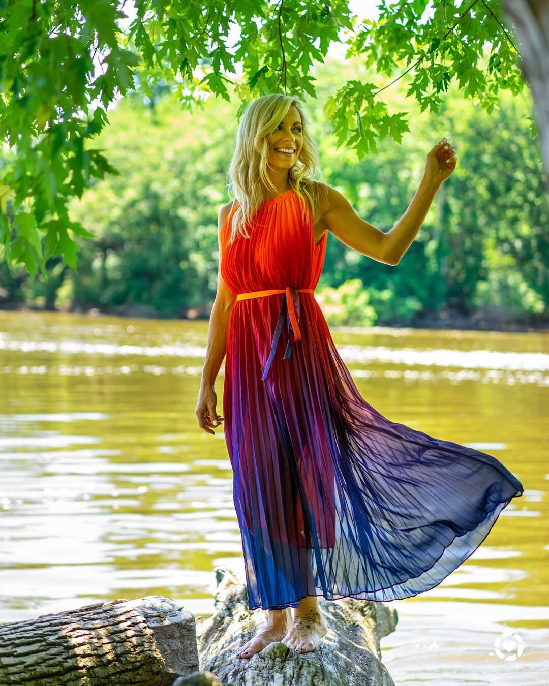 Splendor of the Sunset Gradient Pleated Maxi Dresschiffon - Etsy