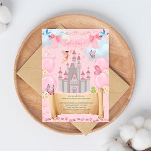 Pink Princess Birthday Invitation/ Editable invitations