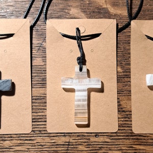 Stone Cross Pendant Etsy