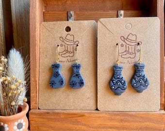 Mexican Vase Terracotta Earrings: Handmade Jarrito Clay Jewelry