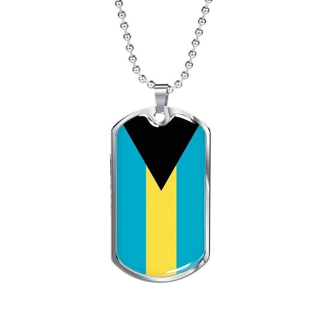 Bahamas Flag Necklace Bahamas Flag Stainless Steel or 18k Gold Dog Tag ...