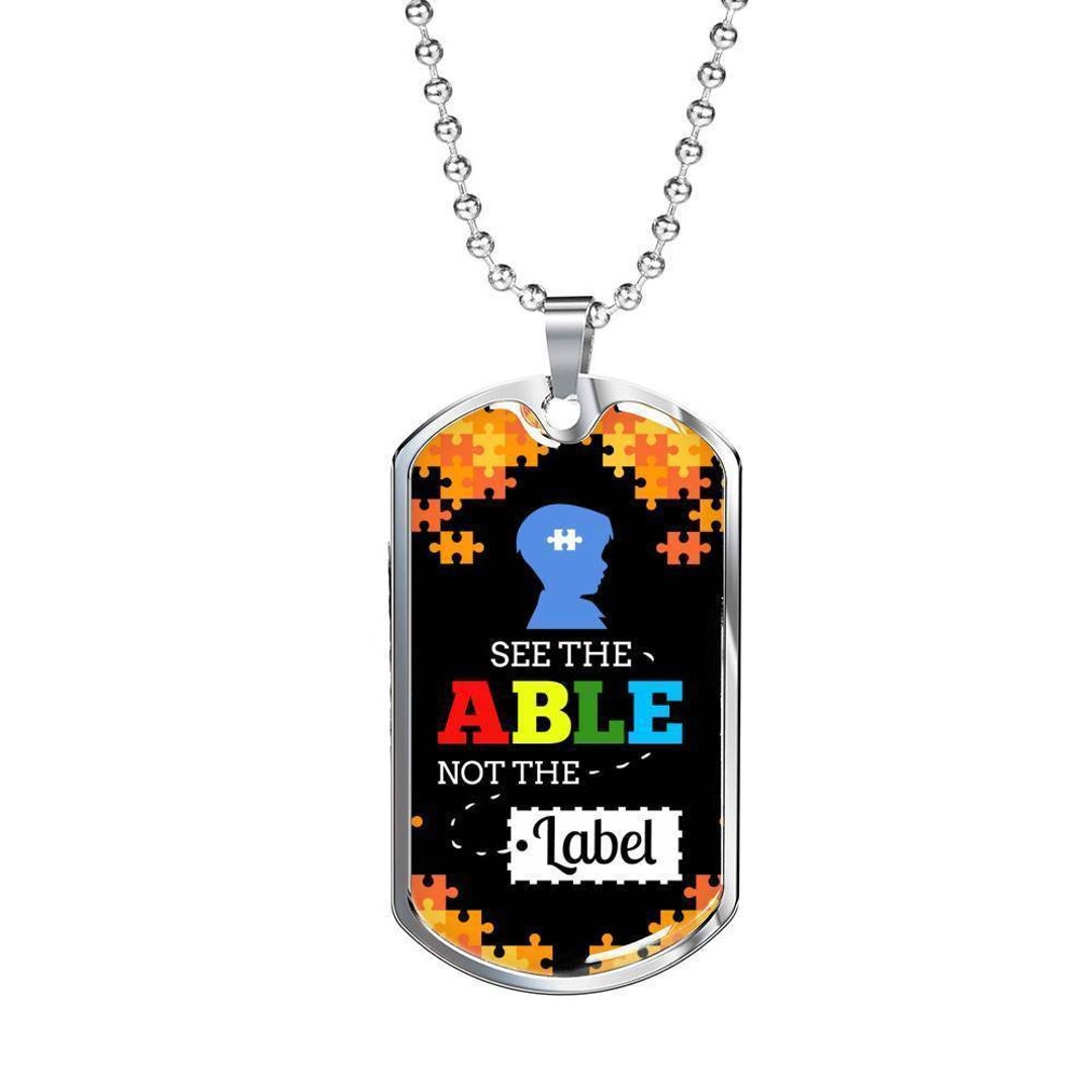 See the Able Not the Label Autism Awareness Necklace Stainless Steel or ...