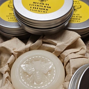 Lavender scented beeswax lotion bars.