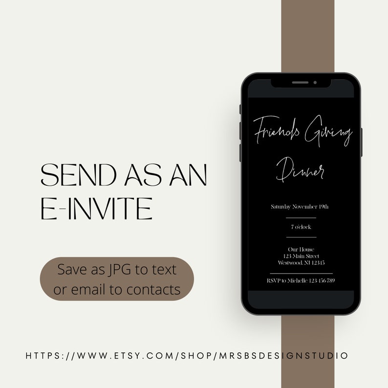 Editable Friends Giving Party Invitation, Free E Invite Included, Fall
