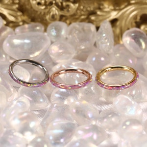 16G Opal Edelstahl Nahtlos Klapp Segment Clicker Ring Septum Conch Helix Knorpel Nasen Ring Piercing