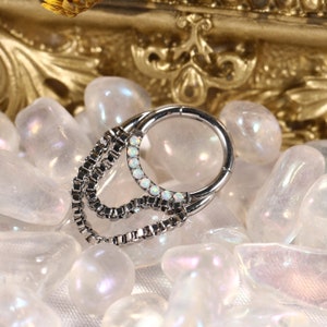 316L Surgical Steel 16G opal chains Daith Cartilage Tragus Piercing Jewelry Septum Clicker