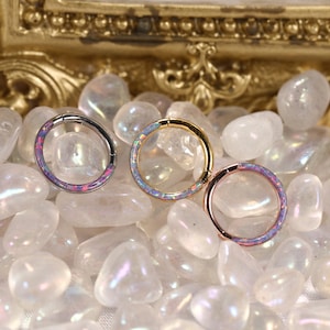 316L Surgical Steel Opal Septum Piercing Jewelry Helix Tragus Earring