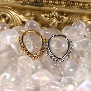 316L Surgical Steel Hinged Segment Hoop Ring Drop Shape Nose Earring Hoop