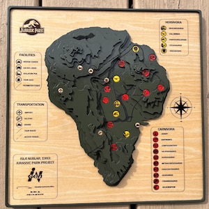 Carte 3D de Jurassic Park Isla Nublar/Isla Sorna.