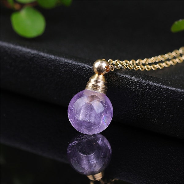 Amethyst Crystal Urn • Mini  Crystal Pet Urn • Small Ashes Memorial Urn • Ashes Necklace • Urn For Human Ashes