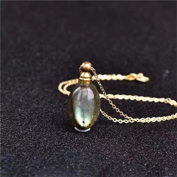 Urne en pierre de lune naturelle • Mini urne en cristal pour animaux de compagnie • Petite urne commémorative de cendres • Collier de cendres • Urne pour cendres humaines