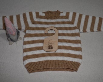 White and coffe striped jumper