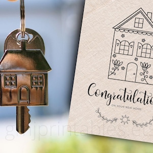 Biglietto per la nuova casa, biglietto di congratulazioni per l'inaugurazione della casa, regalo per il cliente dell'agente immobiliare, regalo per il nuovo proprietario di casa, biglietti in 2 dimensioni, busta gratuita per biglietti più piccoli