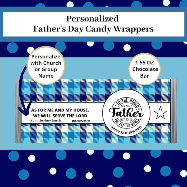 Personalized Father's Day Candy Bar Wrapper, DIY Candy Bar labels, Gift for Dad, DIY Father's Day Gift, Printable Wrappers, Party Favor