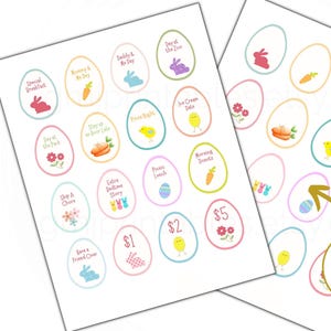 Easter Egg Tokens, Printable  Easter Reward Token,  Easter Basket Stuffers For Kids,  Easter Egg Hunt, Easter Scavenger Hunt, Fillable PDF