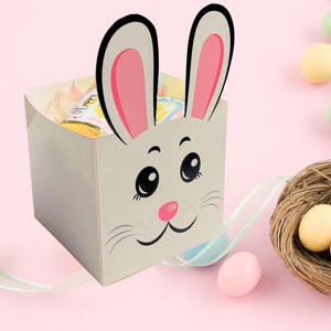 Printable Bunny Box, Fillable Easter Candy Basket & Favor Box, Cute Easter Craft Gift Box for Kids - DIY Treat Holder