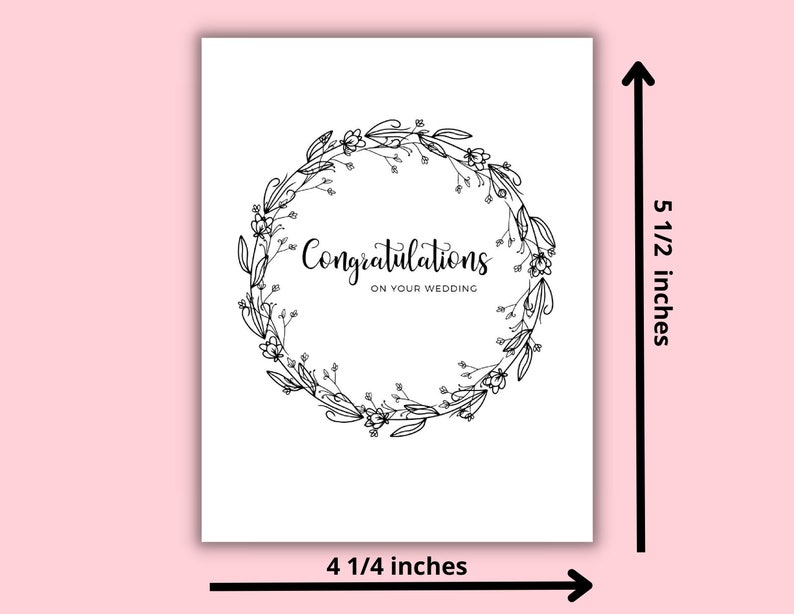Simple Wedding Card Printable Black and White Card Minimal - Etsy