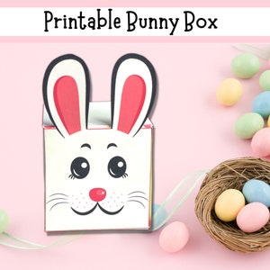 Printable Bunny Box, Bunny Candy Box, Easter Favor Box, Easter Day Craft, Candy Box, Gift Box for Kids, Easter Basket, Easter Gift Box