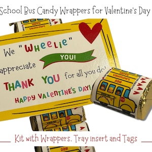 DIY Candy Wrappers for Valentines Day - Printable Nugget Labels - Heartfelt Gift for School Bus Drivers and Teachers - Teacher Appreciation