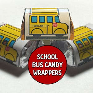 Involucri di caramelle per scuolabus, etichette per caramelle di piccole dimensioni, regalo di caramelle per autisti di scuolabus, apprezzamento per insegnanti, bomboniere per gite scolastiche, involucro di caramelle per autobus