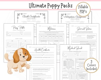 Fillable Breeder Puppy Pack, Puppy Medical Record, New Puppy forms, Dog Breeder Forms, Puppy Vaccination, Dog Vaccination, Fillable PDF