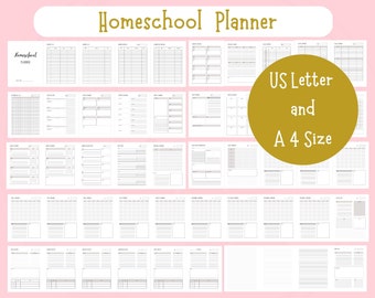 Homeschool Planner Bundle, Printable Homeschool Binder, Homeschool Planner Pages, Lesson Plans, Academic Planner, Annotate PDF Goodnotes