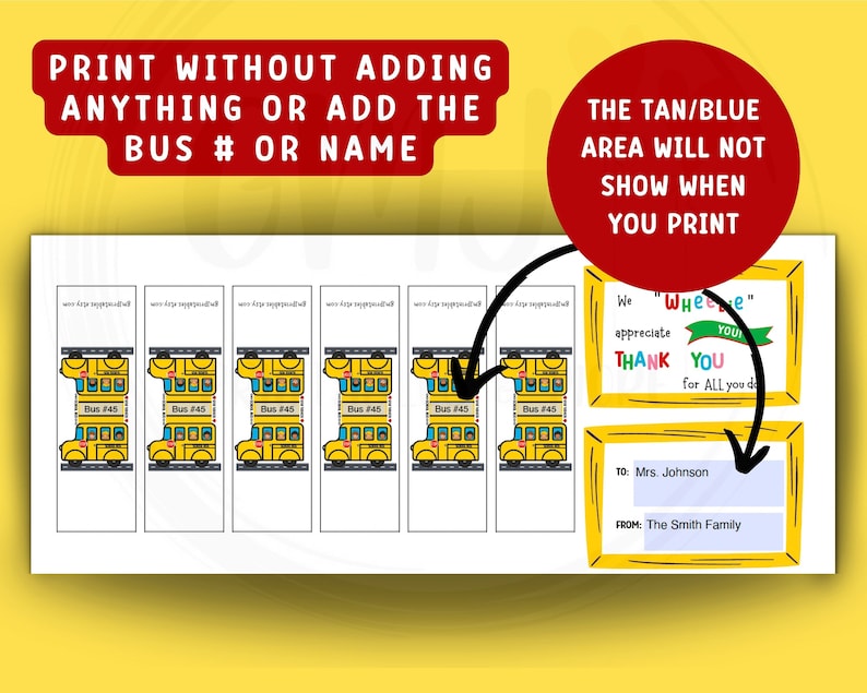 School Bus Candy Wrappers, Small Size Candy Labels, Fillable PDF ...