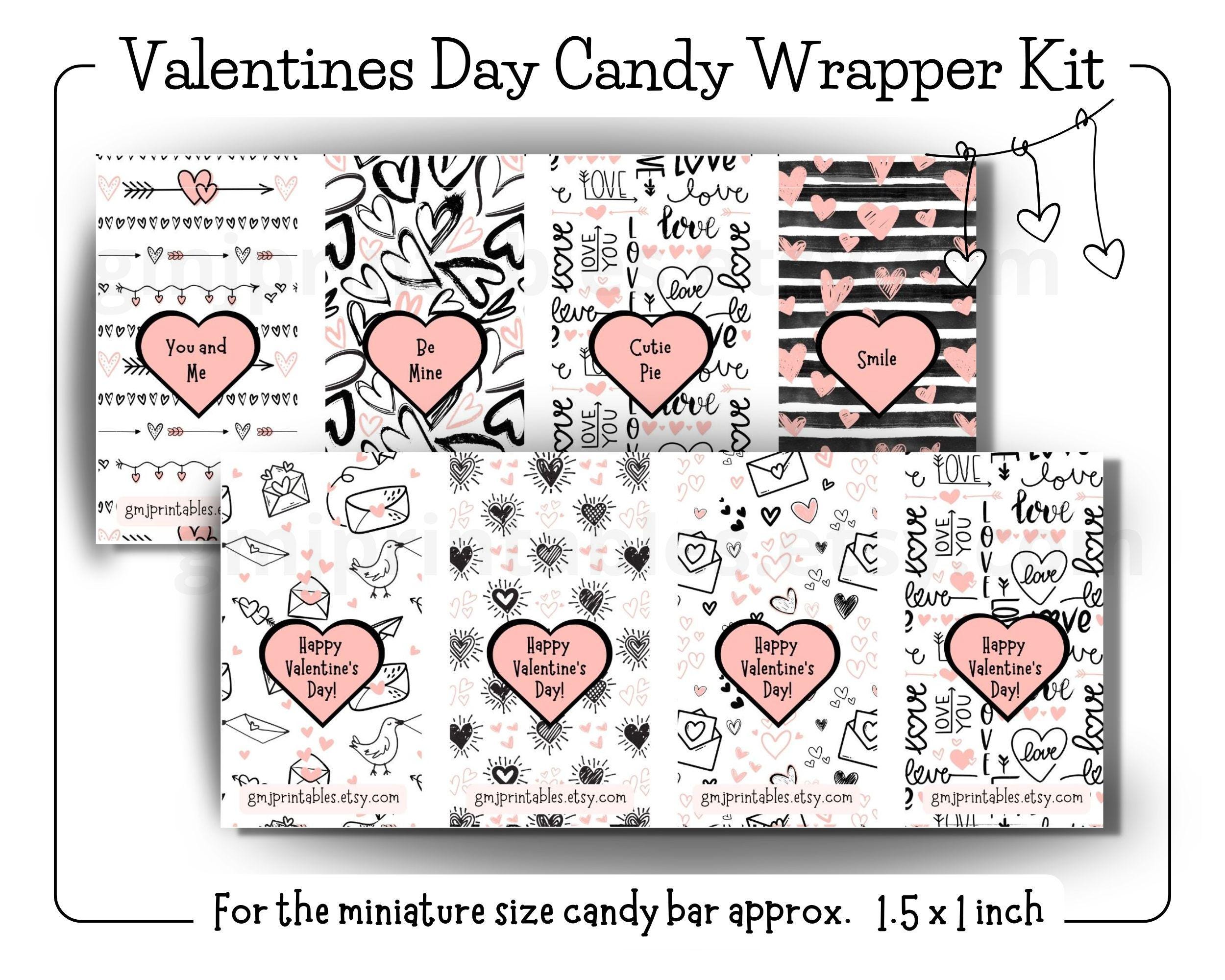 Valentine's Day Candy Wrappers | DIY Printable Miniature Chocolate Bar ...