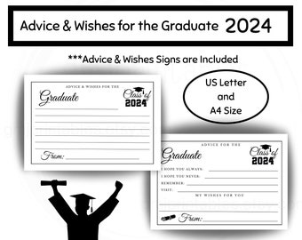 Graduation Advice, Advice And Wishes cards, Class Of 2024, Words Of Wisdom Graduation, Graduation Wishes Cards, Graduation Decorations