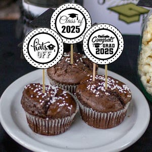 Class of 2025 Graduation Cupcake Toppers (Digital Download)