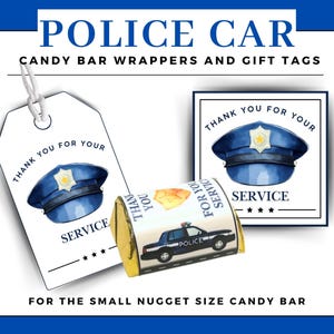 Police Retirement Candy Wrappers & Gift Tags: Law Enforcement Thank You (Digital Download)
