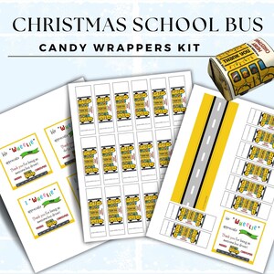 School Bus Christmas Candy Wrappers,  Bus Driver Christmas Gift, Printable School Bus Candy Wrapper, Teacher Appreciation, Bus Monitor Gift