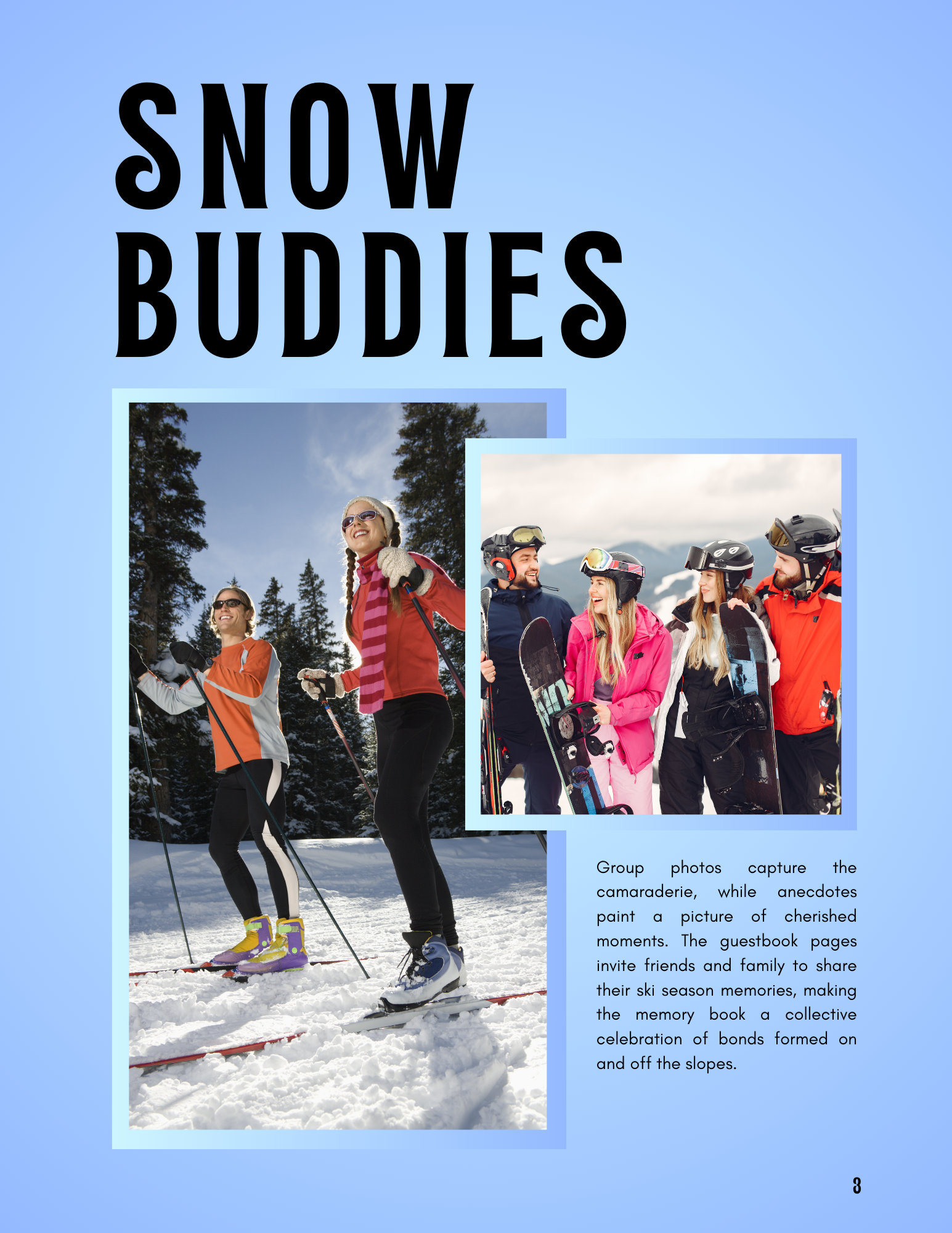 Ski Trip Photo Magazine Template Canva Digital Download Trip - Etsy