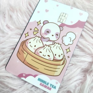 Skin de cartão de crédito Kiyo Dumpling - Boba Lovers - Skin de cartão Kawaii