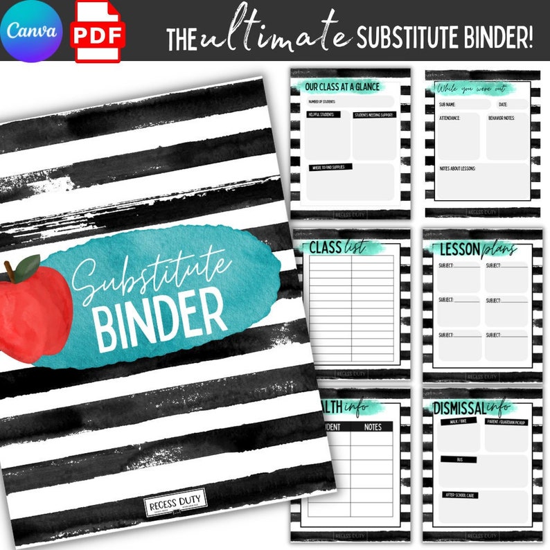 sub-binder-canva-template-sub-plan-printables-for-substitute-etsy