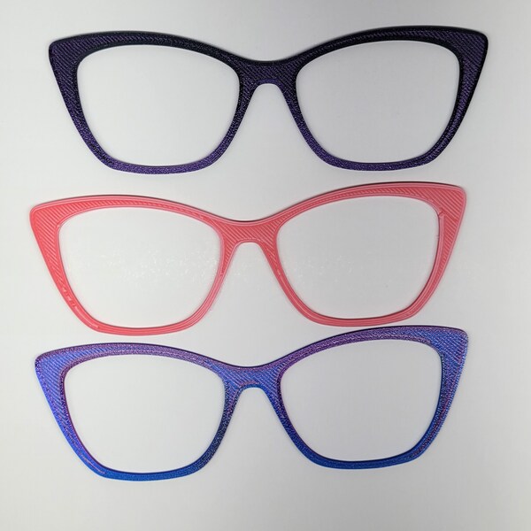 Dual and Tri Color Pair Compatible 3D Printed Magnetic Glasses Topper with Magnets INSTALLED