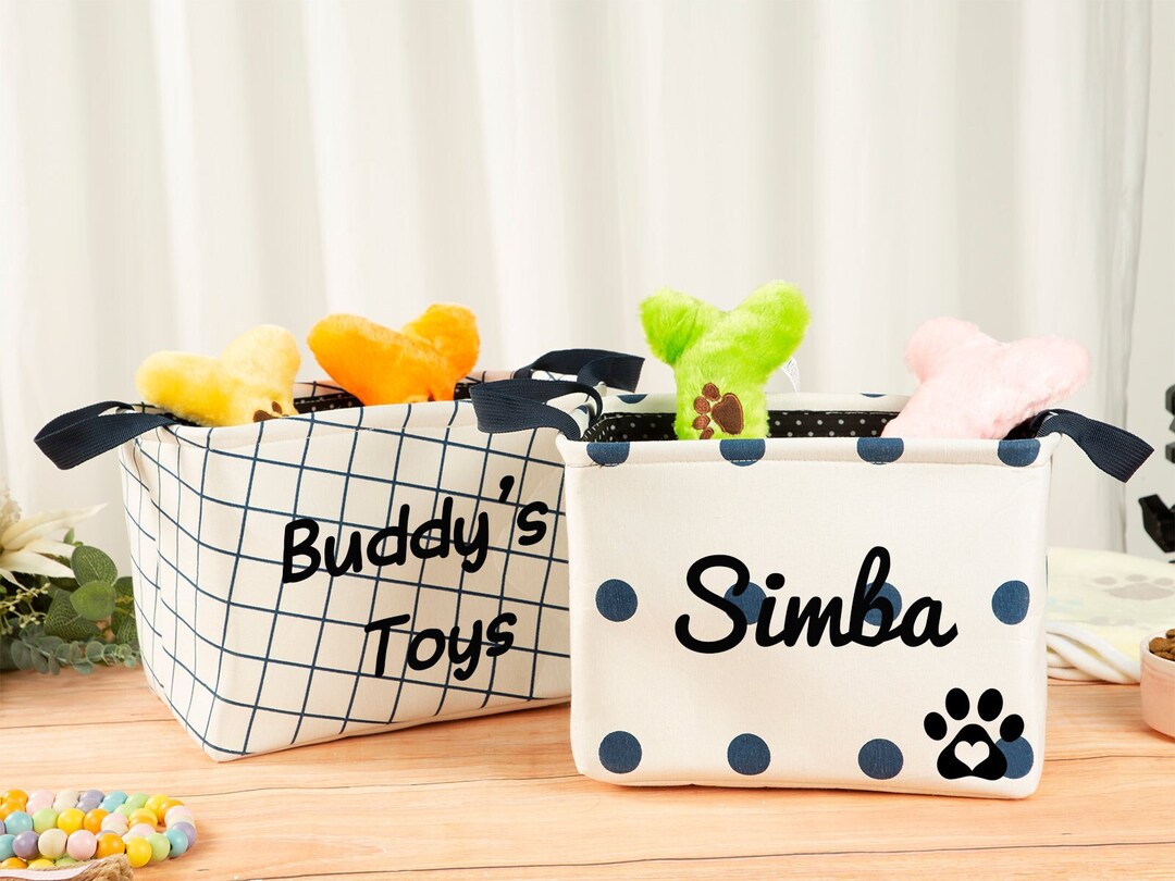 Personalized Dog Toy Basket Dog Toys Storage Bag Dog Toys Etsy