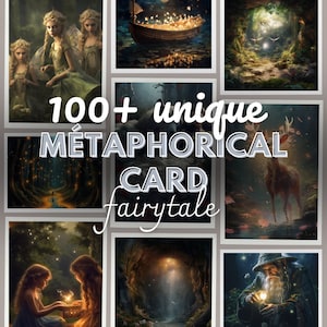 100+ Digitale Metaphorische Assoziationskarten, kontemplative Systemkarten, Geschenk der Stabilität, Tarot, Metaphernkarten, Therapiewerkzeug, Orakel
