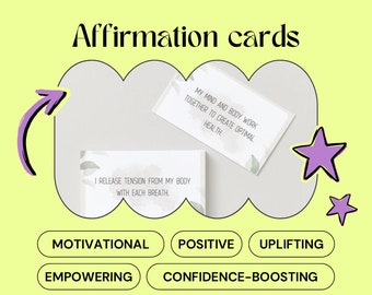 100 affirmation cards, mind-body connection, Deck of affirmations,  Motivational cards, Manifestation cards, visualization board, tarot deck