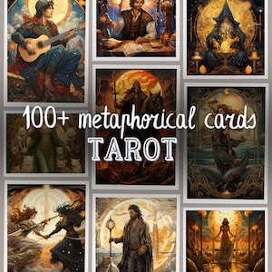 Mais de 100 cartas de tarô metafóricas, cartas oráculo, ferramenta de terapia, baralho de tarô, cartas de adivinhação, leitura psíquica, suprimentos ocultos, ferramentas espirituais