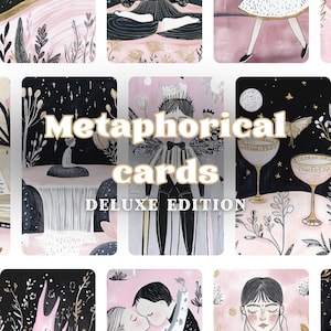 150 Cartas associativas metafóricas digitais edição deluxe, cartas de sistema contemplativo, presente de psicologia, tarô, cartas de metáfora, ferramenta de terapia
