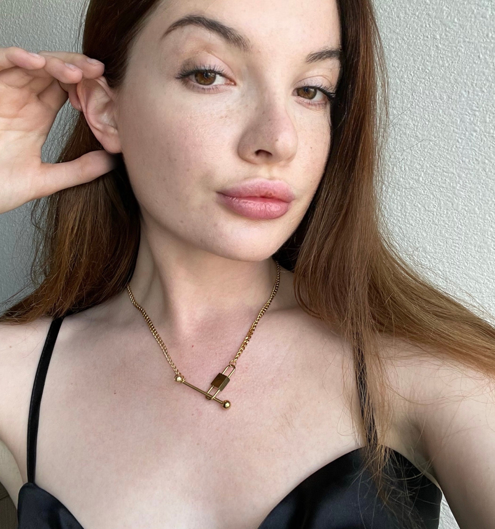 Golden Choker Chain Punk Choker Necklace Bar Choker Etsy