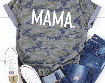 Mama  Camo T-shirt shirt cameo Mama T-shirt cameo