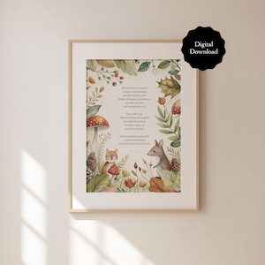 Downloadable Personalised A Wish for You Poem - Newborn Baby Gifts - Nursery Print - Kids Wall Art - Keepsake Poetry - Woodland Style