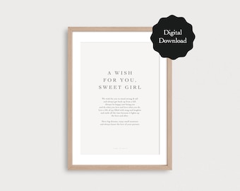 Personalized Baby Nursery Poem Print: A Wish For You Keepsake (Digital Download)